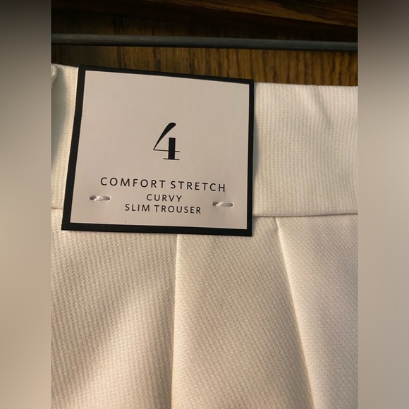 Curvy WHBM® Elle Slim Trouser Comfort Stretch Pant in Ecru NWT - Picture 6 of 7